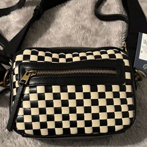 Universal Thread Black and Cream Checkered Crossbody Bag
